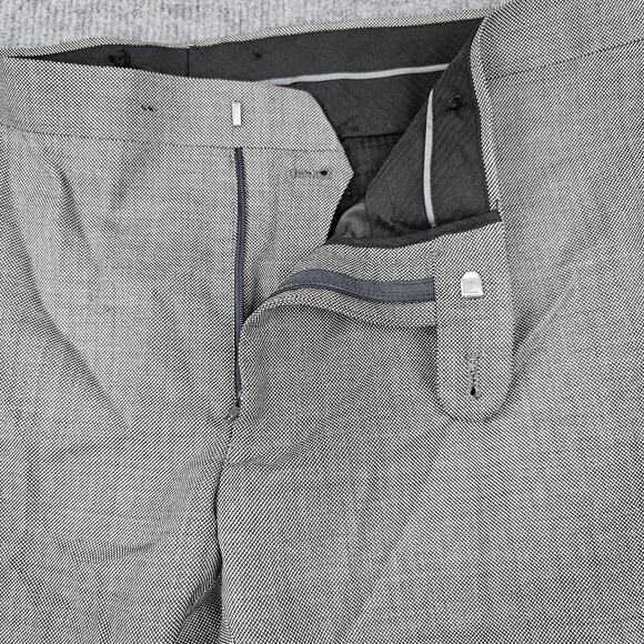 Indochino Dress Pants Mens 39x26 Gray Formal Wool Blend Suit Trousers Textured - Picture 2 of 10